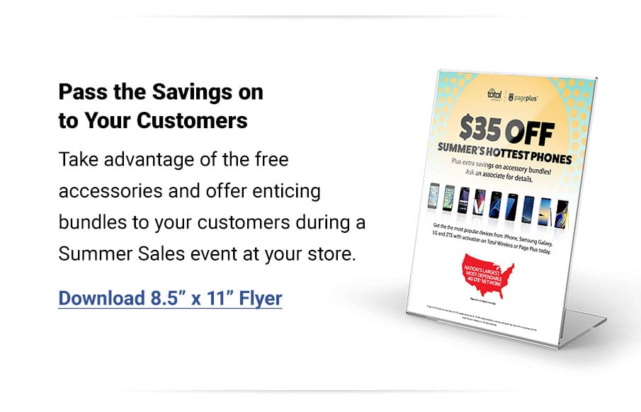 Download and print marketing flyer and pass the savings onto your customers.